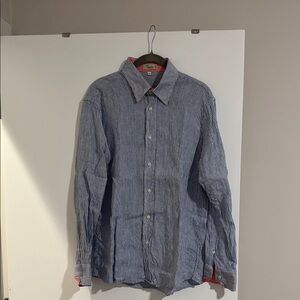 Classic Men's Blue Stripe Button-Up Shirt